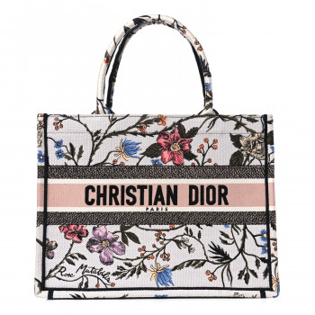 dior book tote rosa mutabilis embroidery