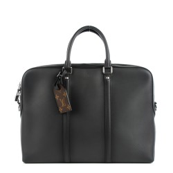 LOUIS VUITTON Cuir Ombre Porte-Documents Voyage Bandouliere Charcoal 129572