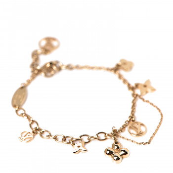 Louis Vuitton M64855 Monogram Collier Blooming Flower Charm Necklace Gold  w/Box