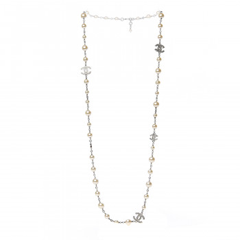 chanel pearl crystal necklace cc
