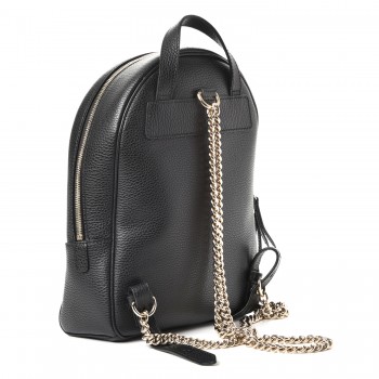 gucci pebbled calfskin soho chain backpack black