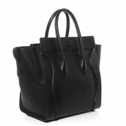 celine drummed calfskin mini luggage black