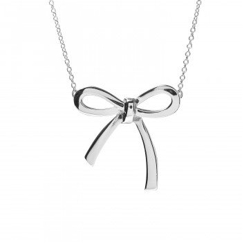 TIFFANY Sterling Silver Bow Pendant Necklace 521967