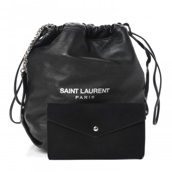 Saint Laurent Lambskin Teddy Drawstring Bag Black 769881 Fashionphile