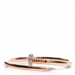 cartier 18k clou juste bracelet un pink gold diamond