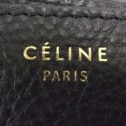 CELINE Leather Mini Luggage Envelope Tote Black 17244