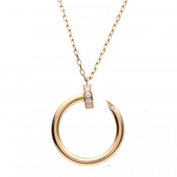 cartier necklace diamond 18k juste clou pendant un pink gold