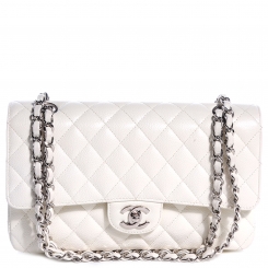 CHANEL Caviar Medium Double Flap White 69118