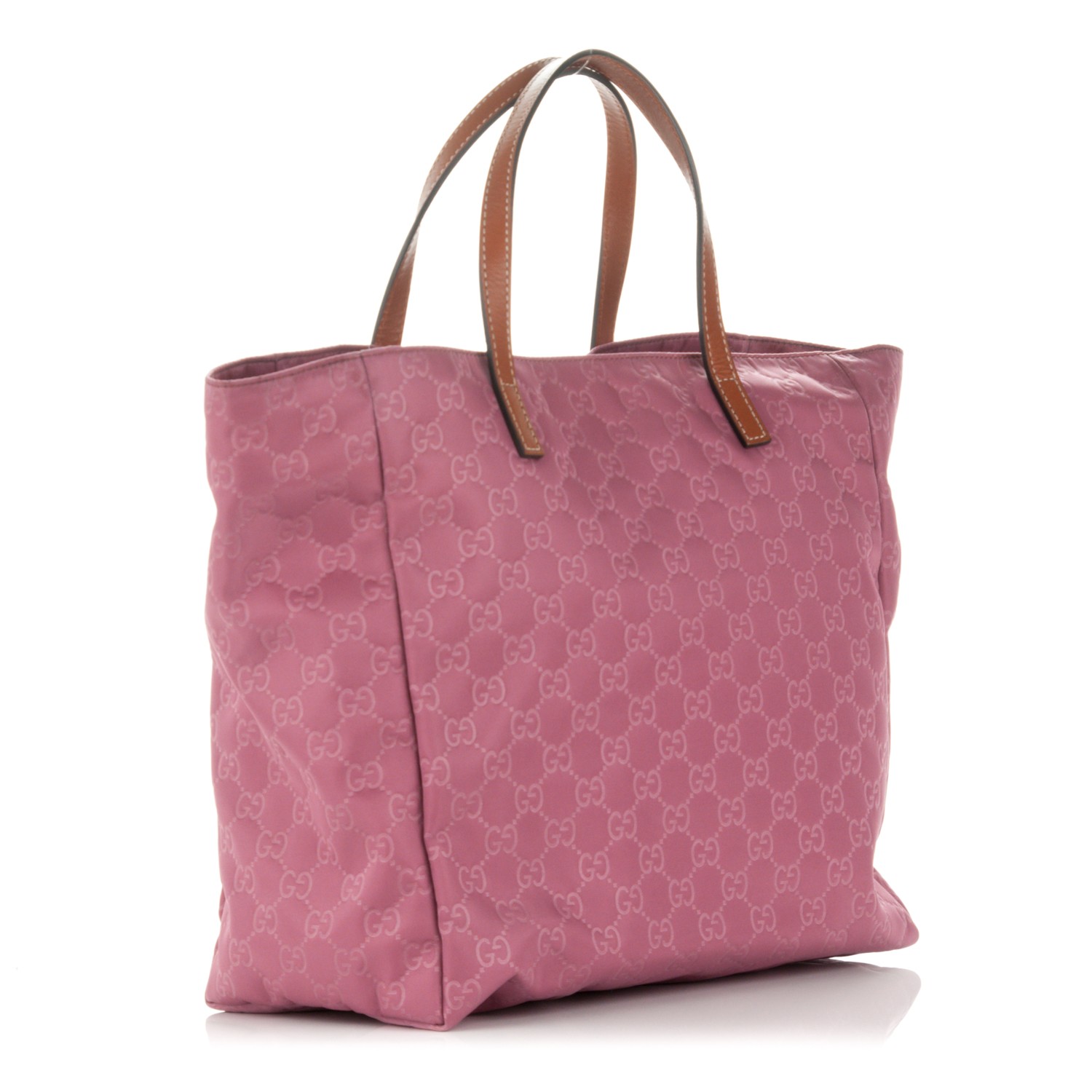 GUCCI Guccissima Nylon Medium Tote Pink 176673