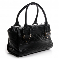 BURBERRY Quilted Leather Large Manor Tote Black 60711