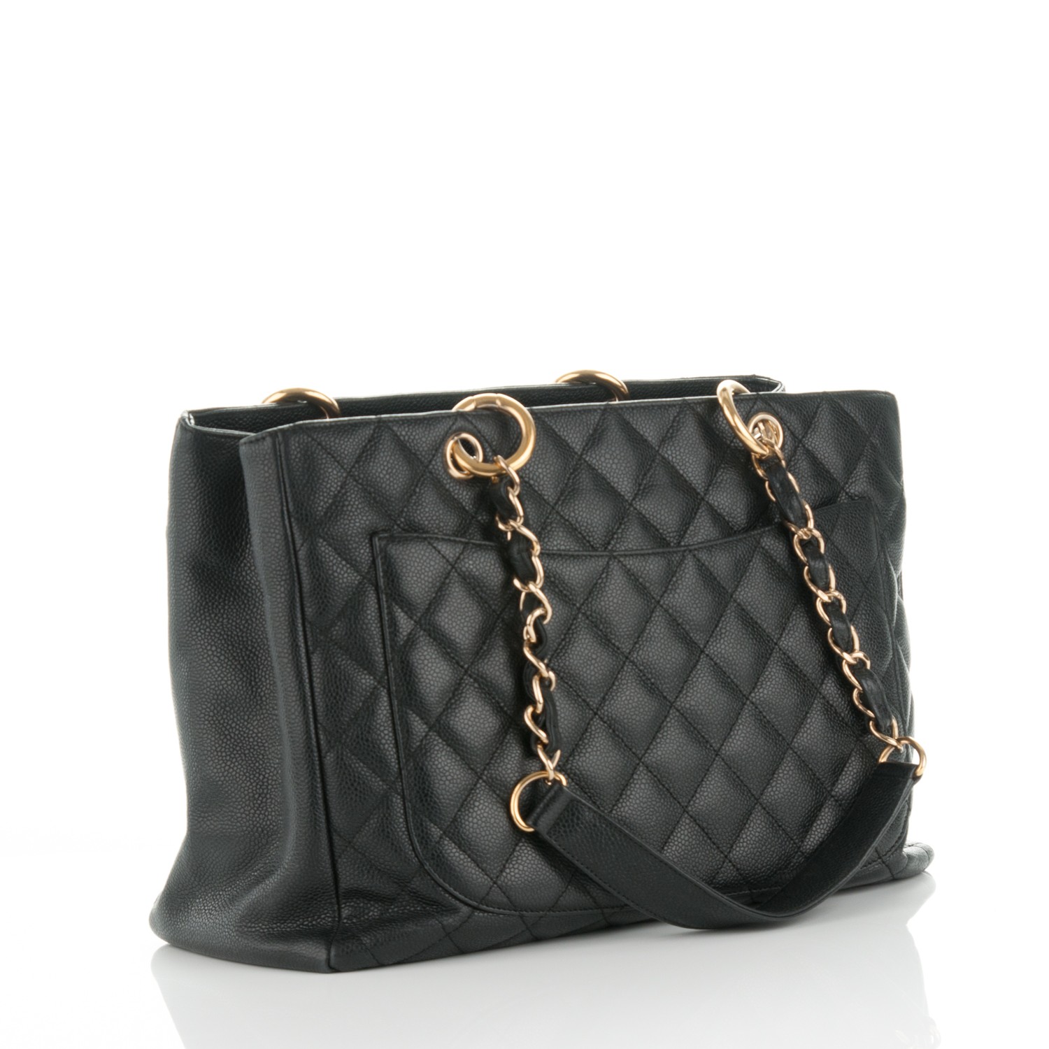 CHANEL Caviar Quilted Grand Shopping Tote GST Black 177529