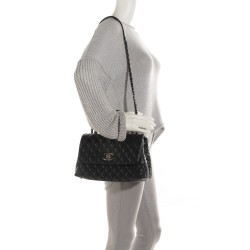 chanel caviar quilted small coco handle flap black