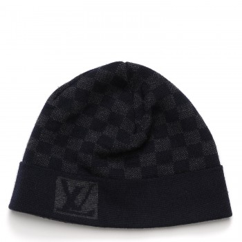 LOUIS VUITTON PETIT Damier Nm Hat Graphite Black Wool Winter